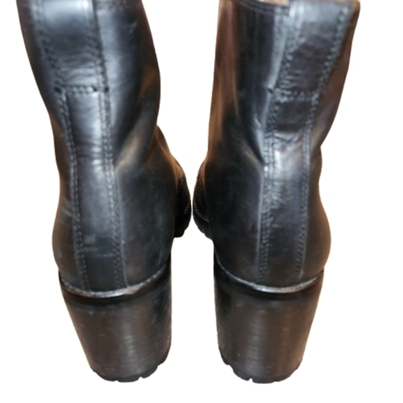 Madewell The Alyce Zip-Front Lugsole Boot Black Size 8 Genuine Leather Chunky - Picture 5 of 10